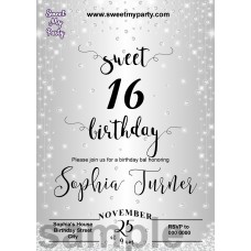 Sweet 16 Silver Diamonds Invitations,Silver Sparkle Diamonds Quinceanera Invitations,(013aswee) Sweet 16 Silver Diamonds Invitations,Silver Sparkle Diamonds Quinceanera Invitations,(013aswee)
